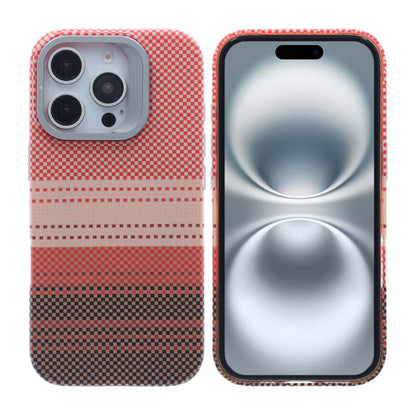iPhone 16 Pro Skal med Magsafe och Utfällbart Stativ - Randig Orange image 1