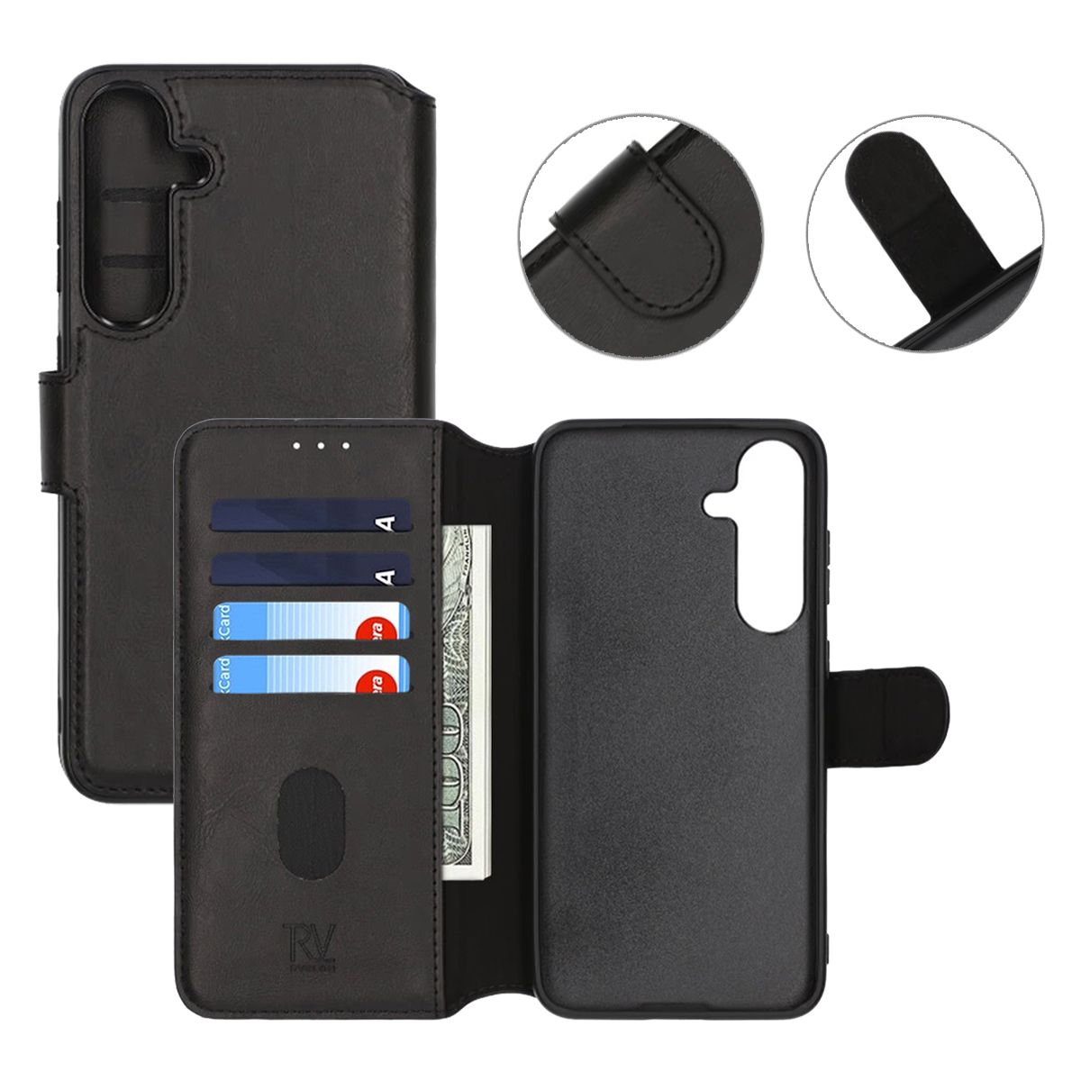 Samsung Galaxy S25 Plus Plånboksfodral Rvelon - Svart image 5