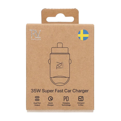 Rvelon 35W Dubbel USB C PD3.0 Billaddare image 4