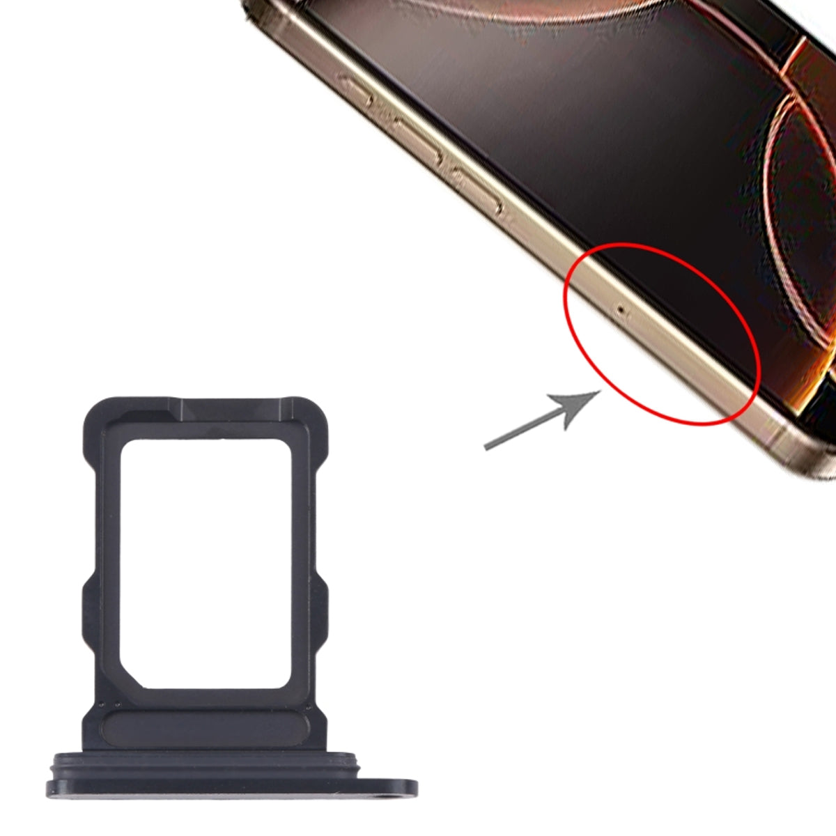 iPhone 16 Pro/16 Pro Max Simkortshållare - Svart image 4