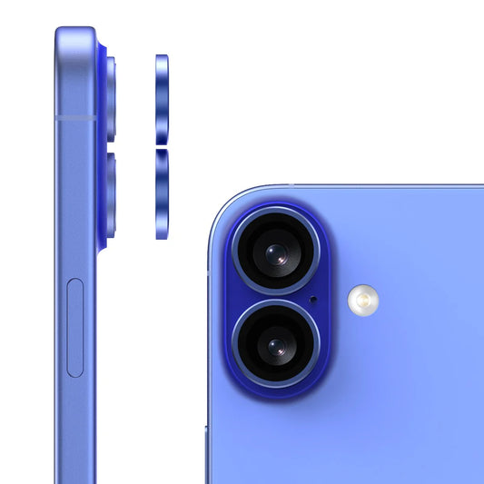 iPhone 16/16 Plus Kameralins med metallram - Blå image 2