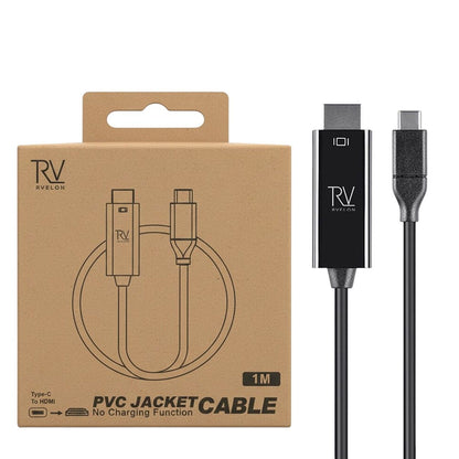 Rvelon USB-C till HDMI 1.4-kabel 4K - 1 meter med chipset image 5