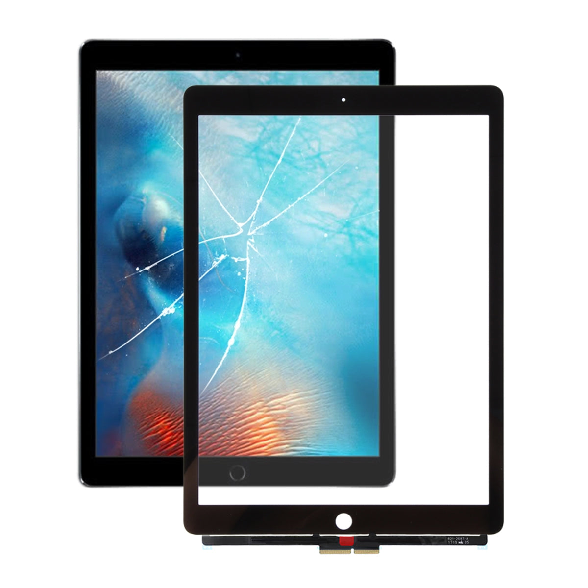 iPad Pro 12,9" 2015 A1584 Glasskärm med Digitizer och OCA - Svart image 1