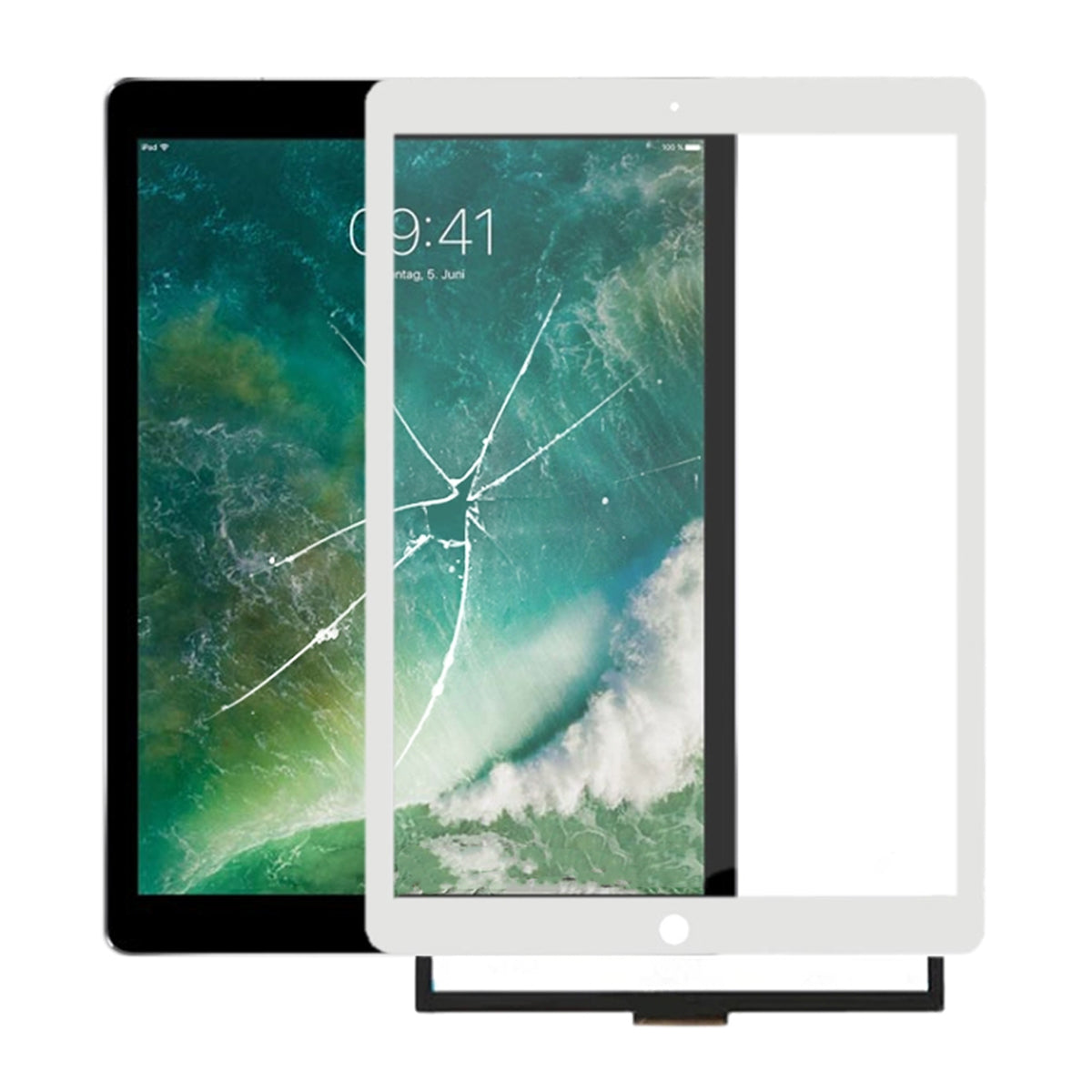 iPad Pro 12,9" 2017 A1670 Glasskärm med Digitizer och OCA - Vit image 1