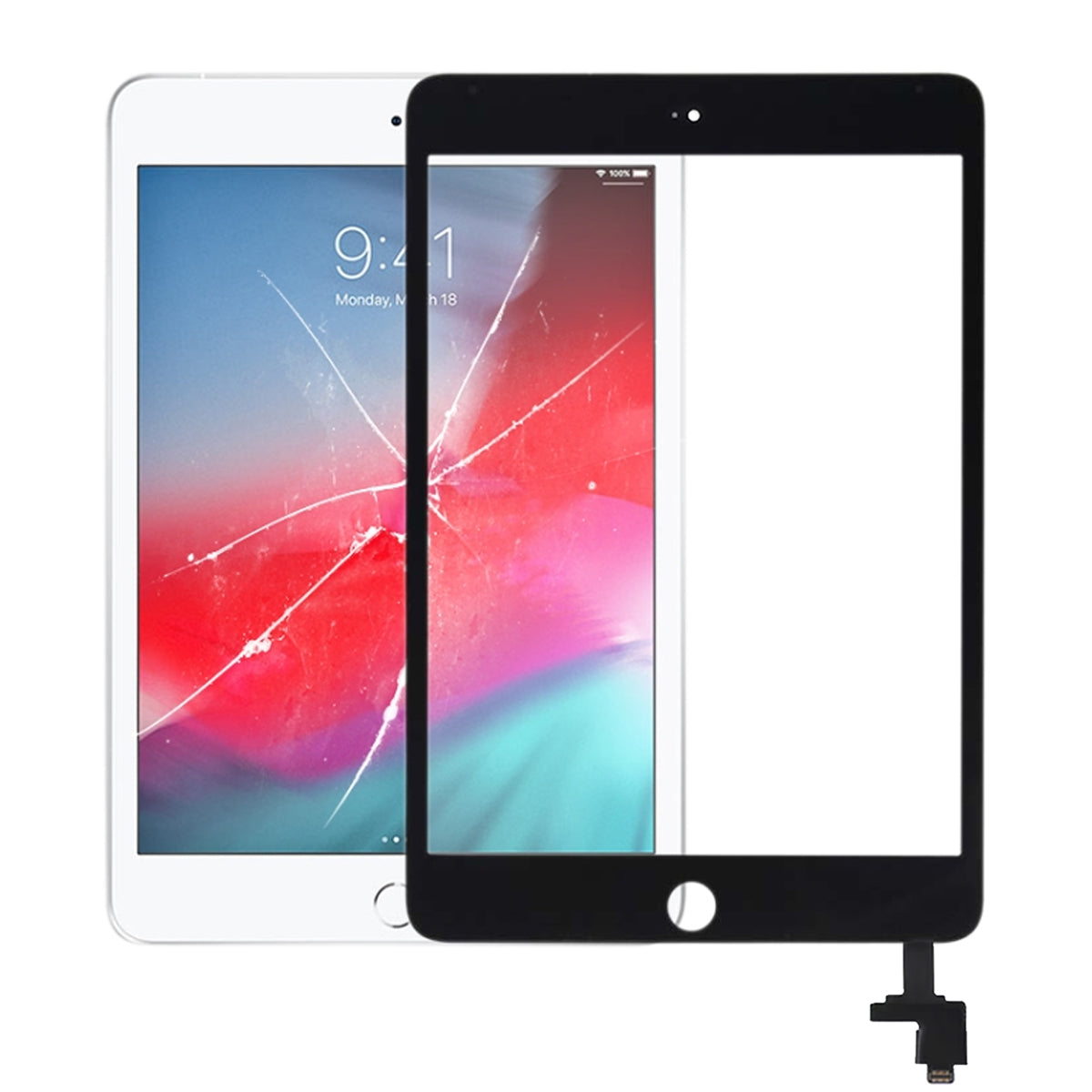 iPad mini 3 A1599 Glasskärm med Digitizer och OCA - Svart image 1