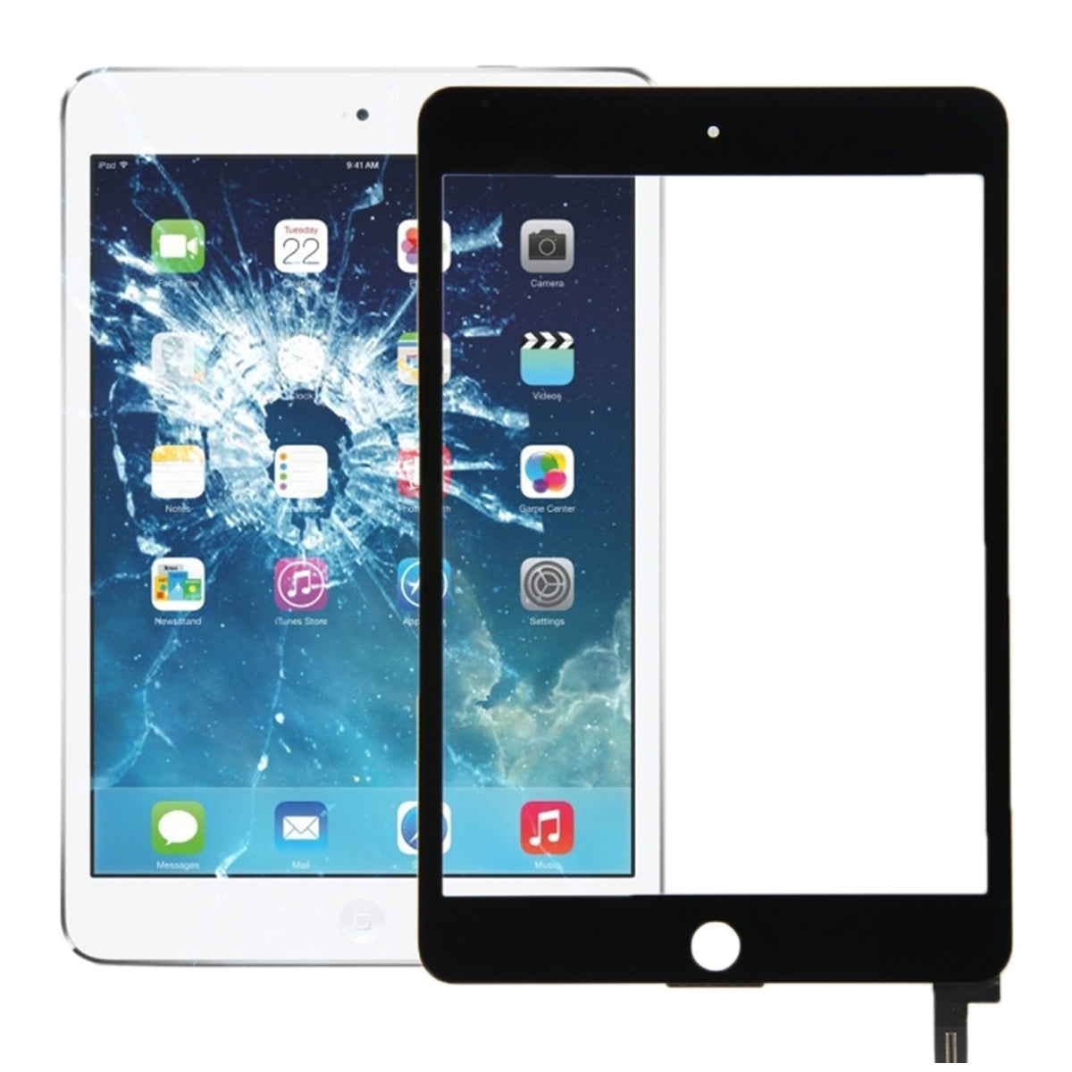 iPad mini 4 A1538 Glasskärm med Digitizer och OCA - Svart image 1