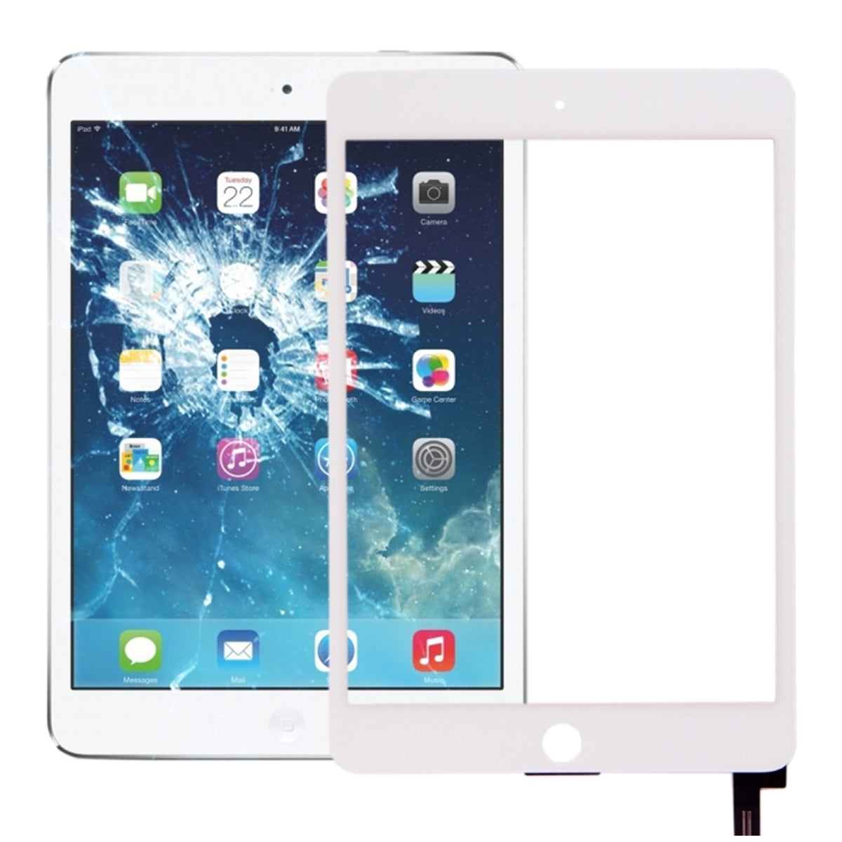 iPad mini 4 A1538 Glasskärm med Digitizer och OCA - Vit image 1
