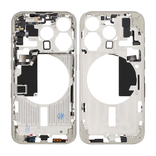 iPhone 15 Pro Mittenram med smådelar OEM - Titanvit image 1