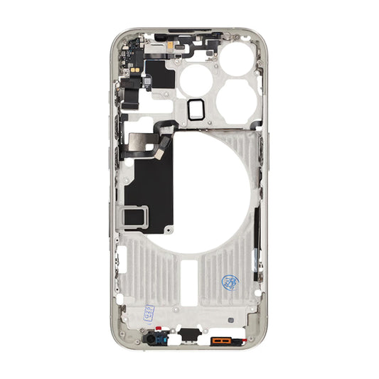 iPhone 15 Pro Mittenram med smådelar OEM - Titanvit image 2