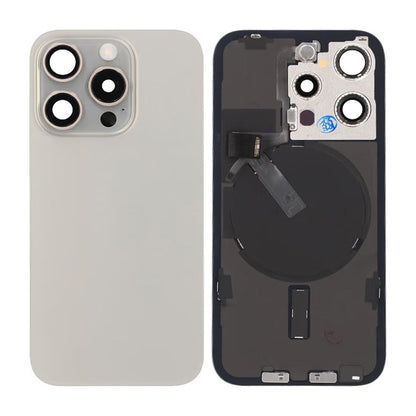 iPhone 15 Pro Baksida Glas Komplett OEM - Naturlig Titan image 1