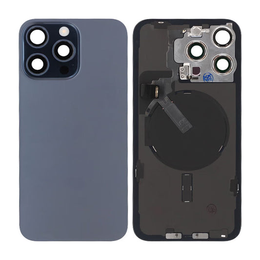 iPhone 15 Pro Max Baksida Glas Komplett OEM - Titanblå image 1