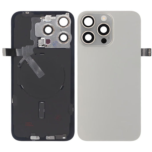 iPhone 15 Pro Max Baksida Glas Komplett OEM - Naturlig Titan image 1