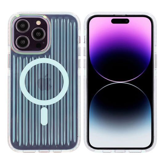 iPhone 14 Pro Stöttåligt Mobilskal Magsafe Reflektionsfärg - Blå image 1