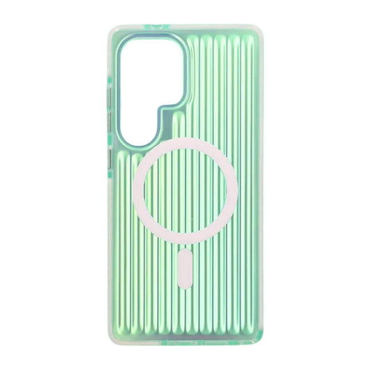 Samsung Galaxy S25 Ultra Stöttåligt Mobilskal Magsafe Reflektionsfärg - Grön image 1
