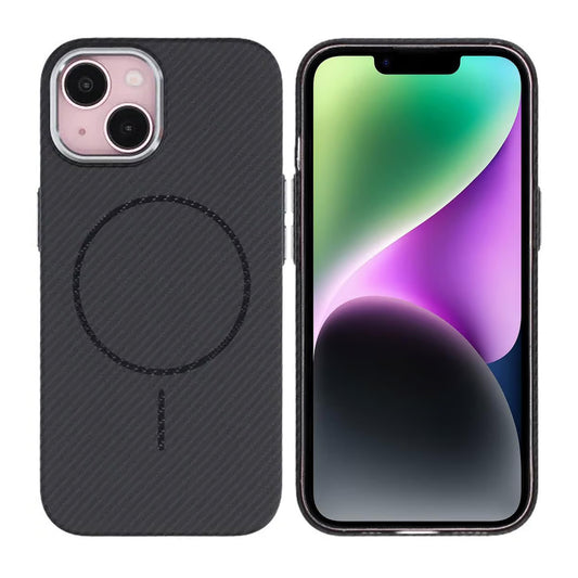 iPhone 13/14 Mobilskal Carbonmönstrad - Svart image 1