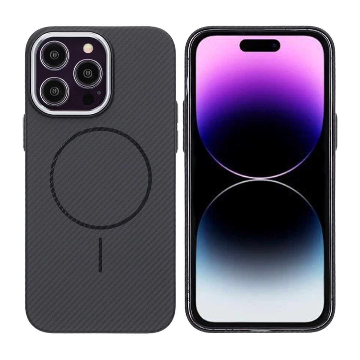 iPhone 14 Pro Max Mobilskal Carbonmönstrad - Svart image 1