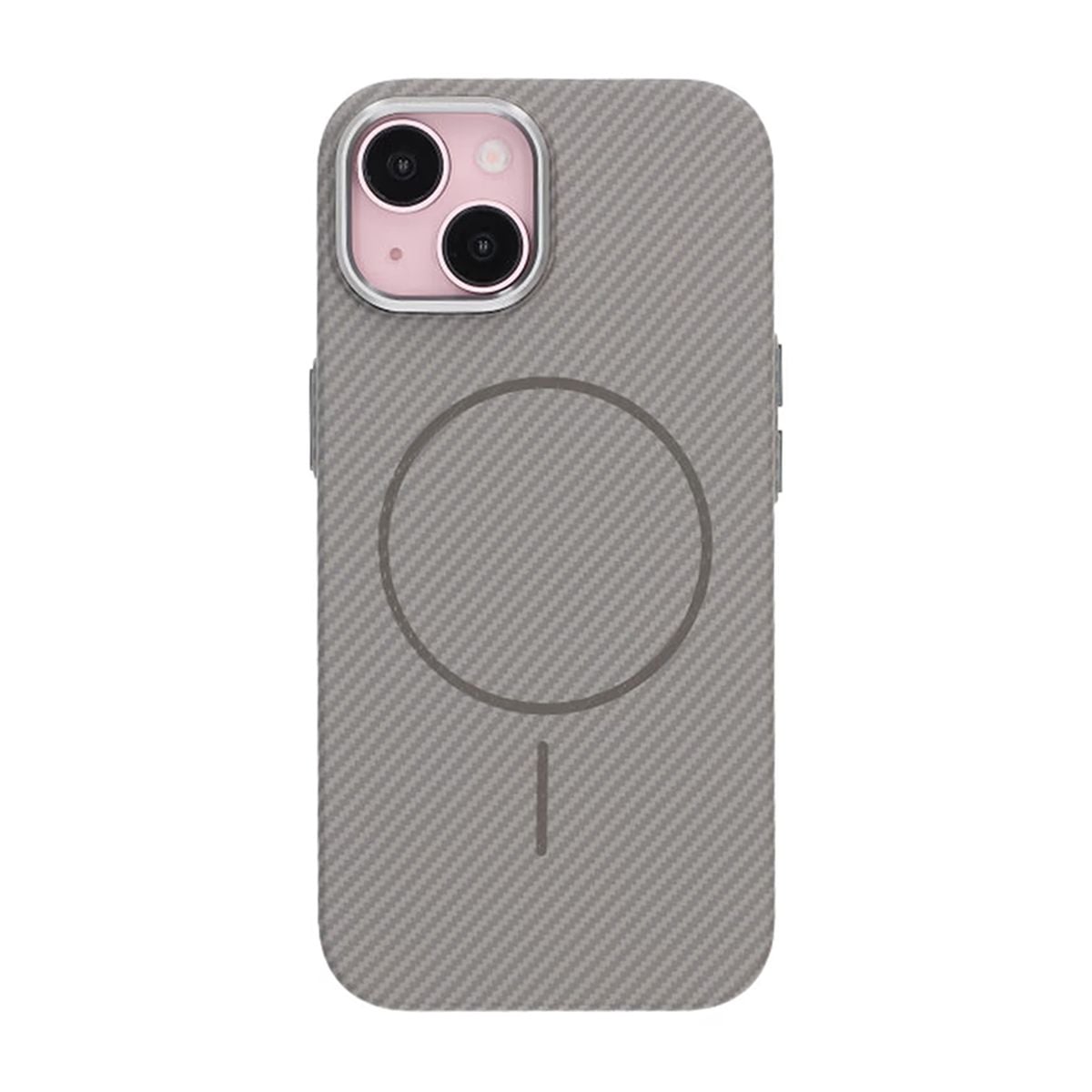 iPhone 15 Mobilskal Carbonmönstrad - Grå image 3
