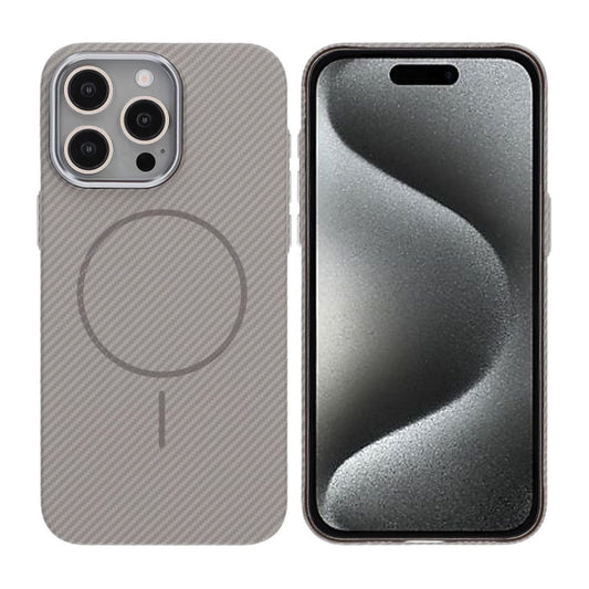 iPhone 15 Pro Max Mobilskal Carbonmönstrad - Grå image 1