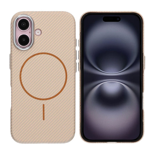 iPhone 16 Mobilskal Carbonmönstrad - Guld image 1
