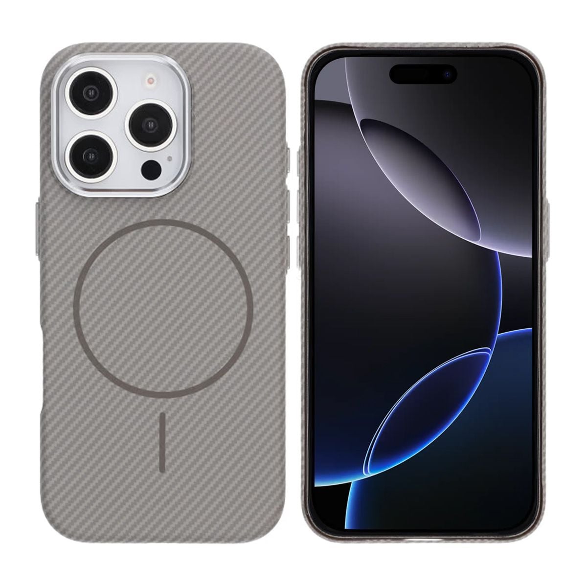 iPhone 16 Pro Mobilskal Carbonmönstrad - Grå image 1