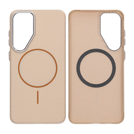 Samsung Galaxy S25 Plus Mobilskal Carbonmönstrad - Guld image 1