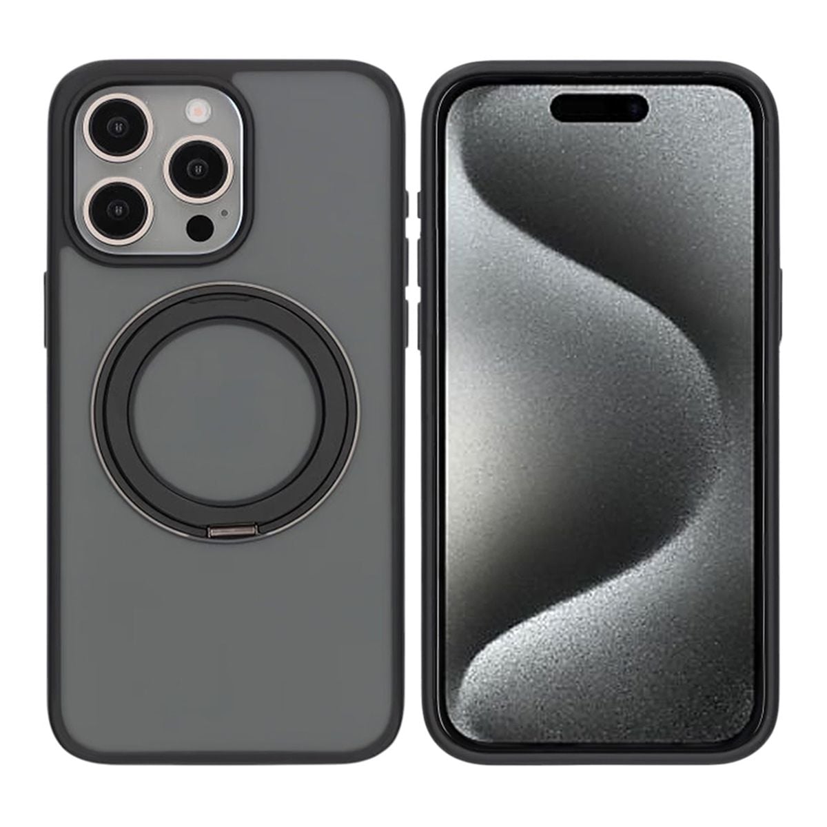 iPhone 15 Pro Max Mobilskal med Magsafe Stativ - Svart image 1