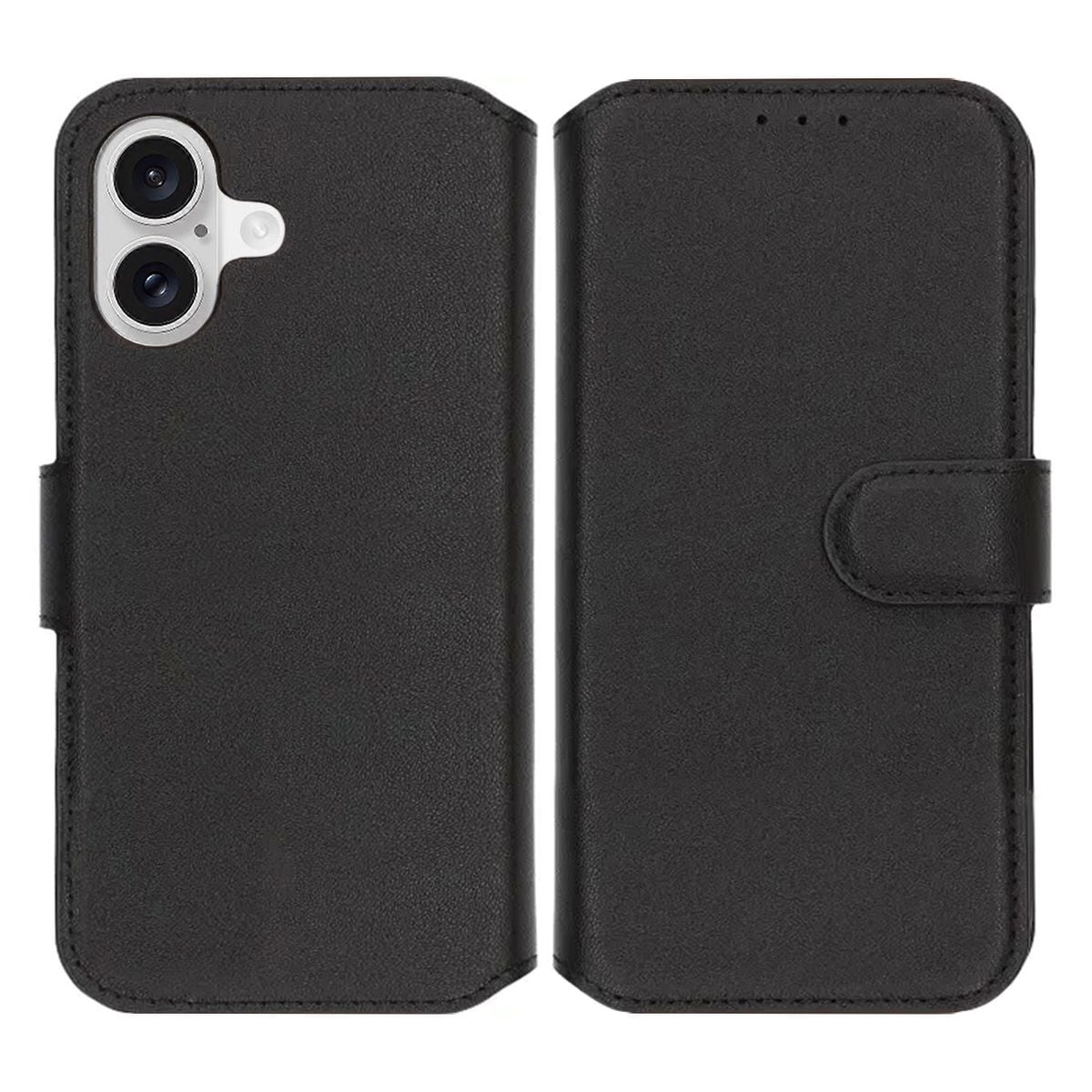 Rvelon Plånboksfodral Äkta Läder för iPhone 17 - Svart image 1