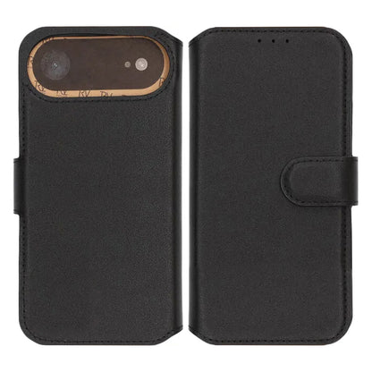 Rvelon Plånboksfodral Äkta Läder för iPhone Air - Svart image 1