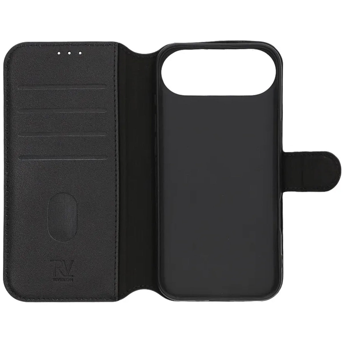Rvelon Plånboksfodral Äkta Läder för iPhone Air - Svart image 2