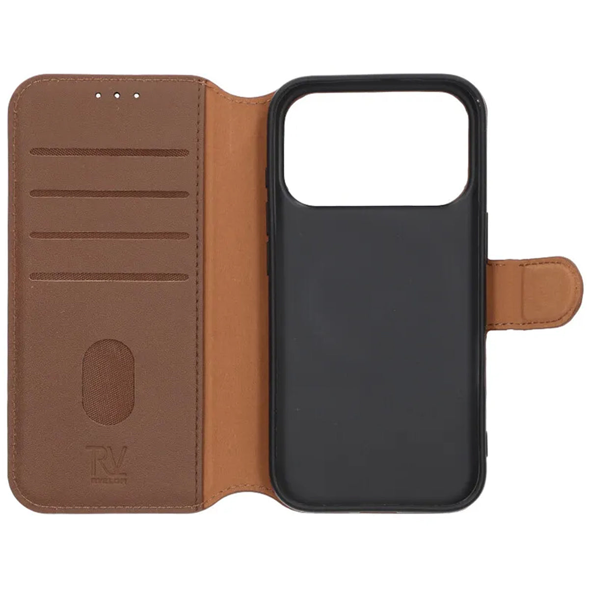 Rvelon Plånboksfodral Äkta Läder för iPhone 17 Pro - Brun image 2