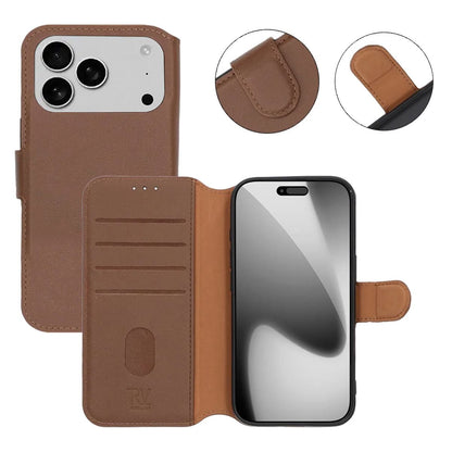 Rvelon Plånboksfodral Äkta Läder för iPhone 17 Pro - Brun image 5