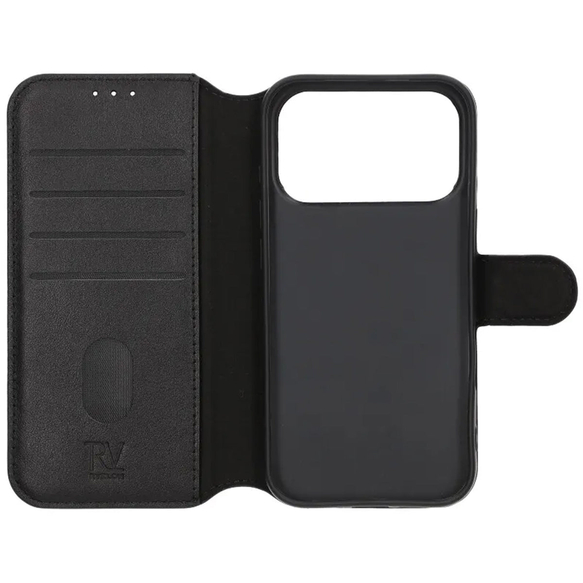 Rvelon Plånboksfodral Äkta Läder för iPhone 17 Pro Max - Svart image 2