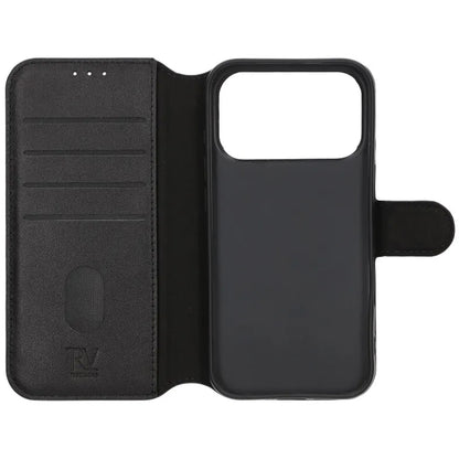Rvelon Plånboksfodral Äkta Läder för iPhone 17 Pro Max - Svart image 2
