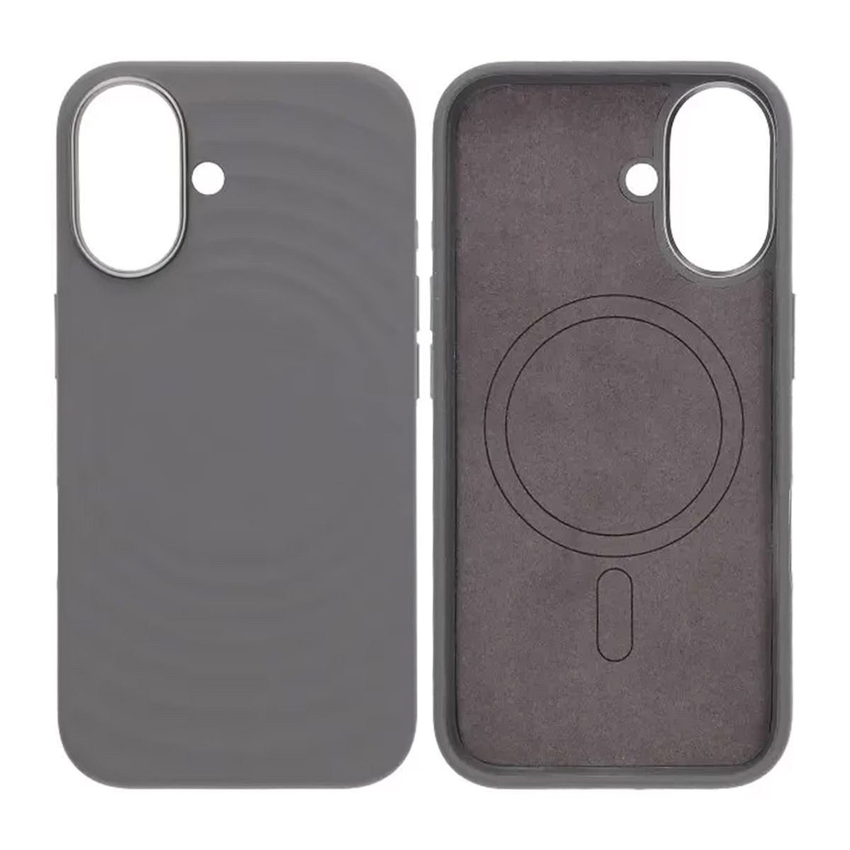 Mobilskal Silikon för iPhone 16 - Grå med Kameraskydd image 1