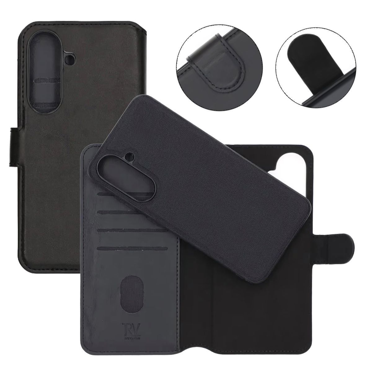 Rvelon Plånboksfodral Magnet för Samsung A56 - Svart image 5