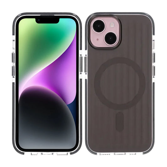 Mönstrat TPU Skal med Magsafe till iPhone 13/14/15 - Svart image 1