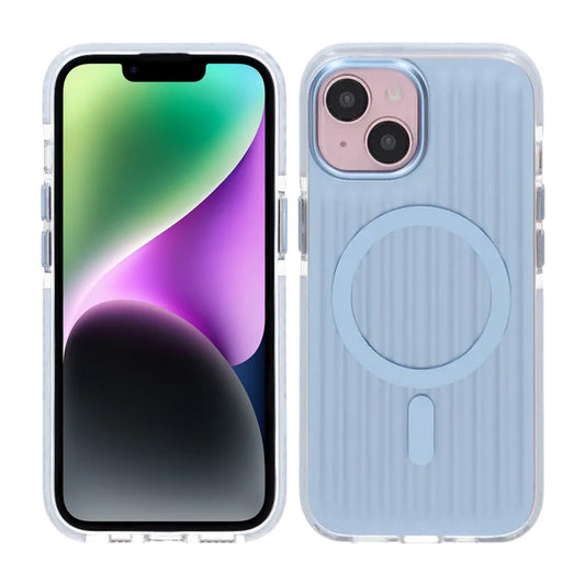 Mönstrat TPU Skal med Magsafe till iPhone 13/14/15 - Blå image 1