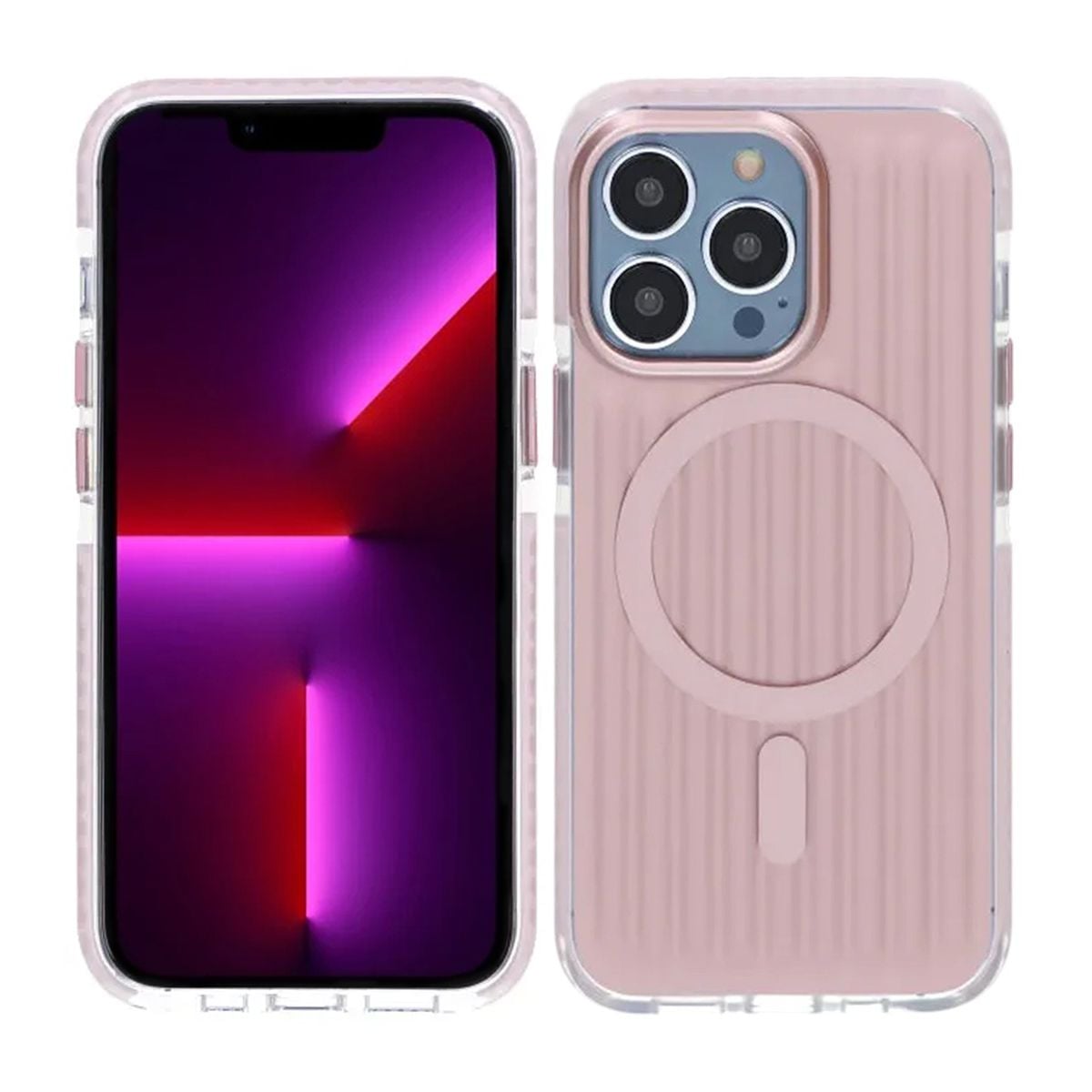 Mönstrat TPU Skal till iPhone 13 Pro med MagSafe - Rosa image 1