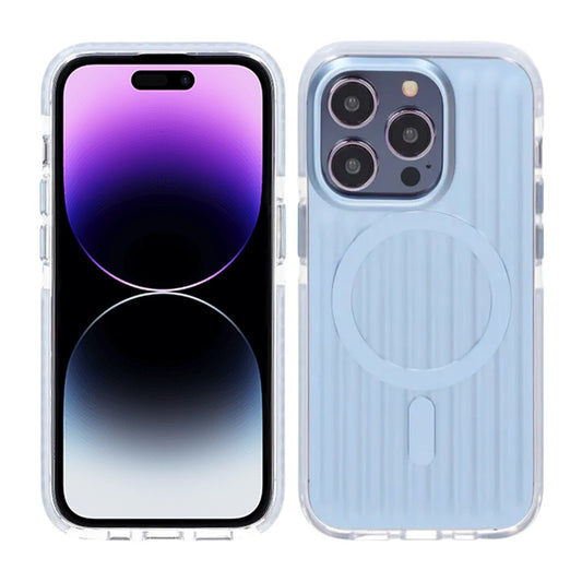 Mönstrat TPU Skal till iPhone 14 Pro med MagSafe - Blå image 1