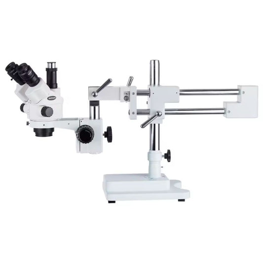 Stereozoommikroskop 7–45x med dubbel arm - AmScope image 1