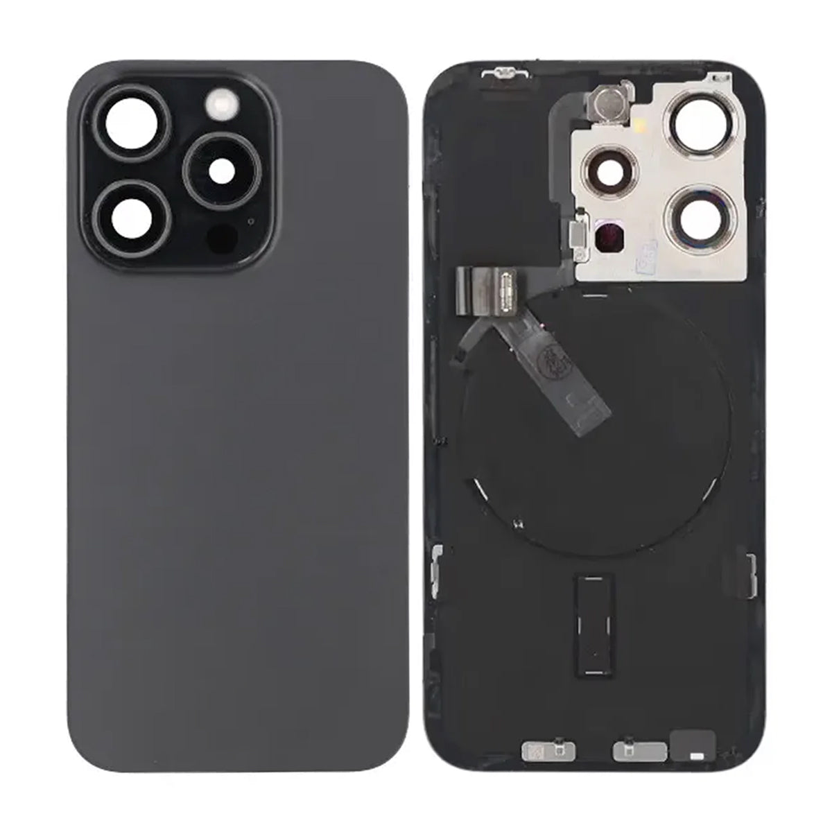 iPhone 15 Pro Baksida Glas Komplett OEM - Svart image 1