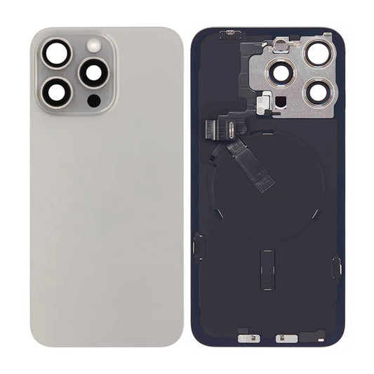 iPhone 15 Pro Max Baksida Glas Komplett OEM - Naturalig Titan image 1