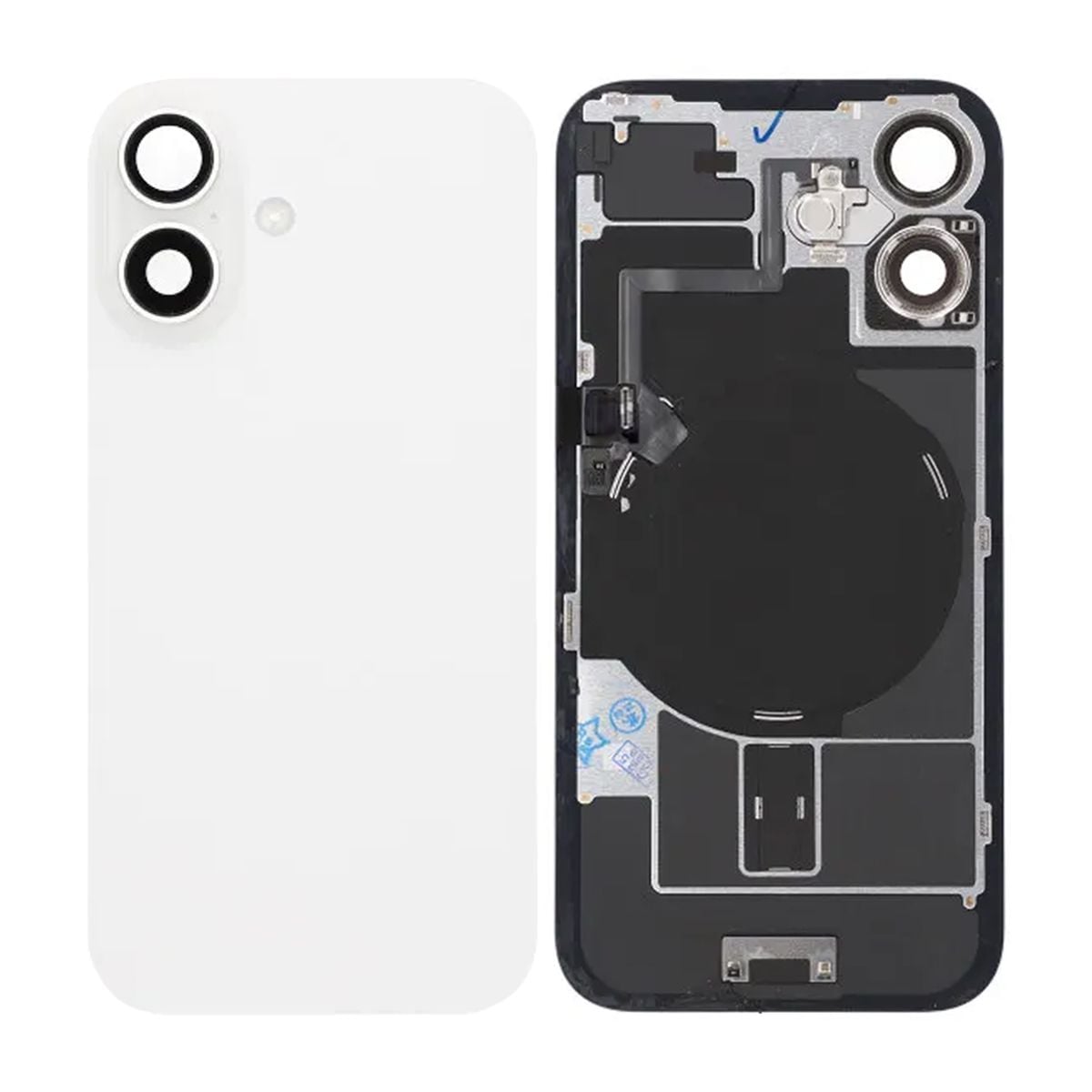 iPhone 16 Baksida Glas Komplett OEM - Vit image 1