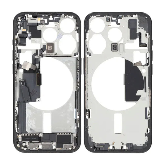 Mittenram med smådelar för iPhone 15 Pro - Svart Titan OEM image 1