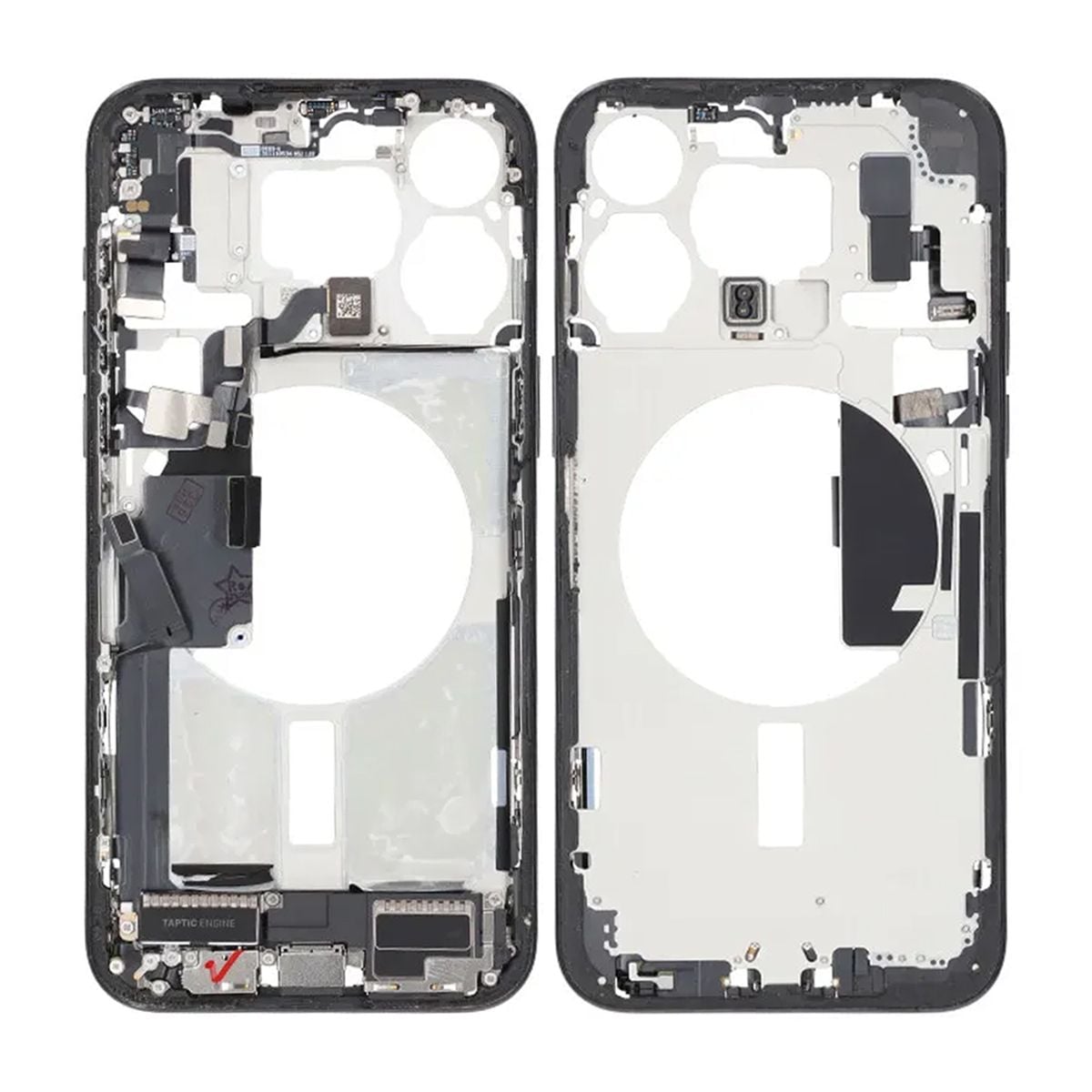 Mittenram med smådelar för iPhone 15 Pro Max - Svart Titan OEM image 1