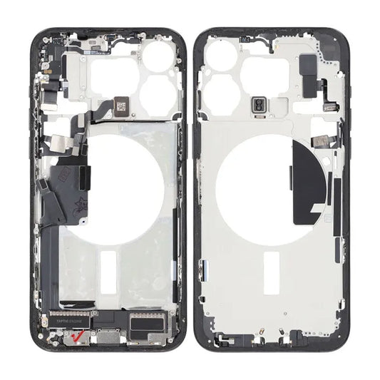Mittenram med smådelar för iPhone 15 Pro Max - Svart Titan OEM image 1