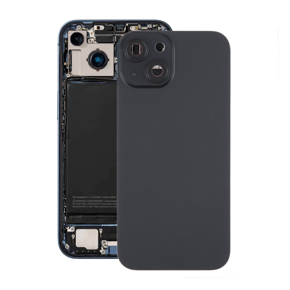 iPhone 15 Baksida Glas med Magnet och Kameralins - Svart image 1