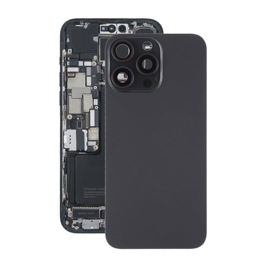 iPhone 15 Pro Max Baksida Glas med Magnet och Kameralins - Svart Titan image 1