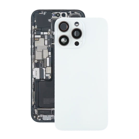 iPhone 15 Pro Max Baksida Glas med Magnet och Kameralins - Vit Titan image 1