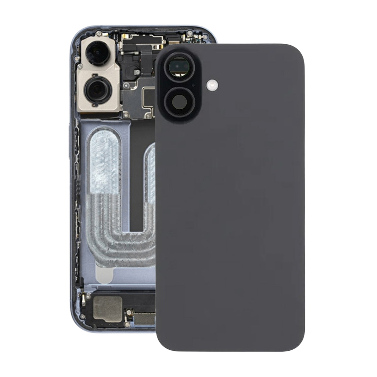 iPhone 16 Baksida Glas med Magnet och Kameralins - Svart image 1